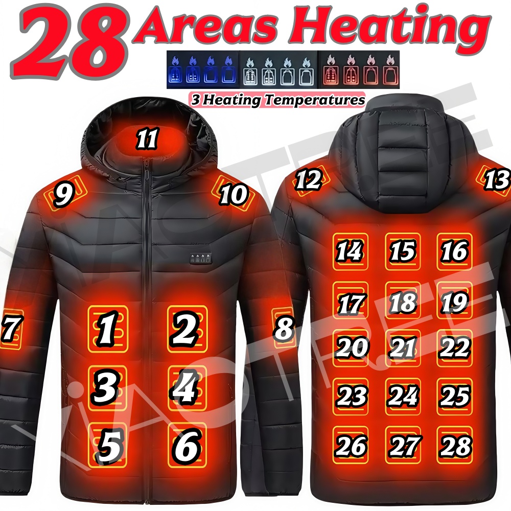 Outdoor Camping Jacket - 28 مناطق الرجال النساء سترة التدفئة