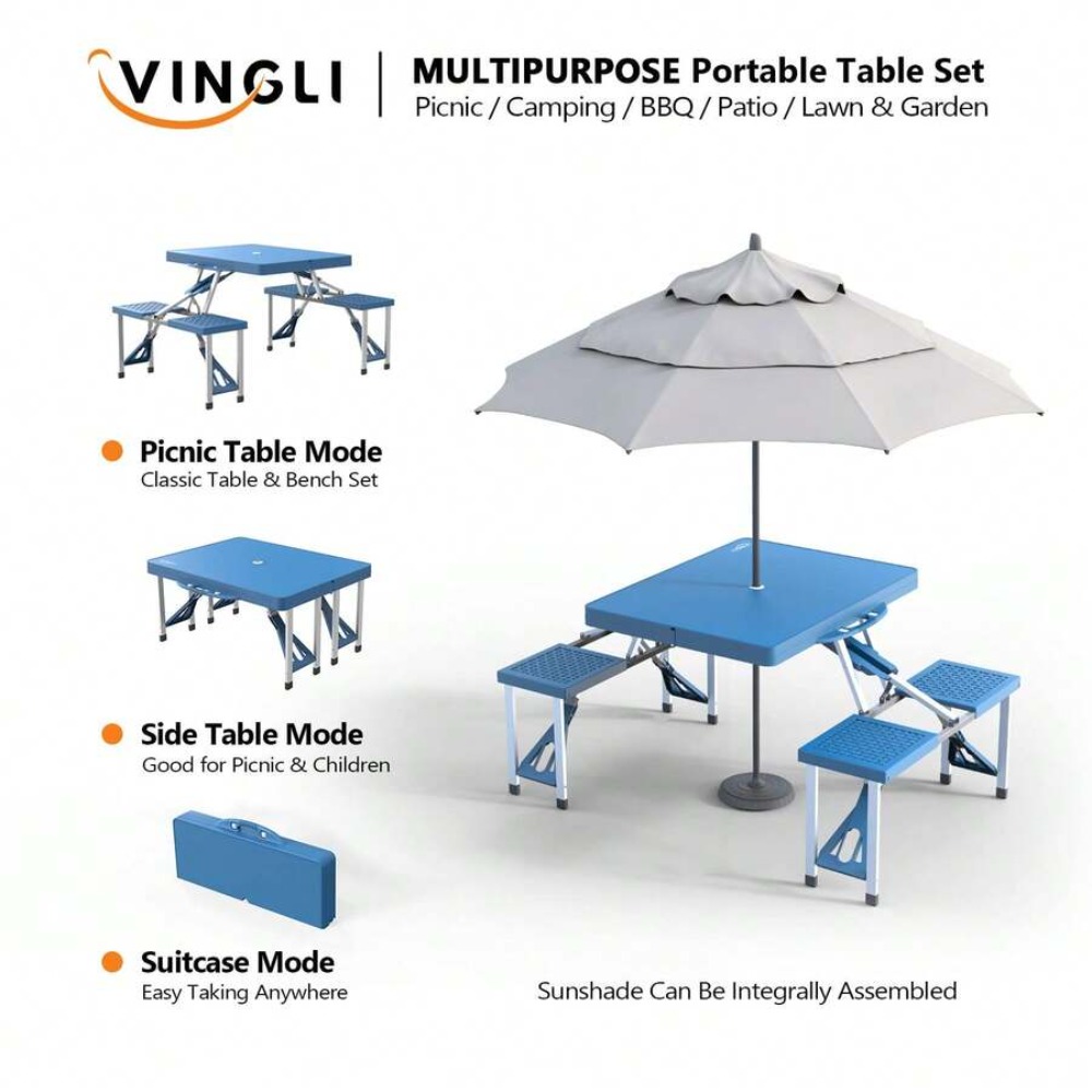 طاولة تخييم قابلة للطي بطول 4  - مراجعة Outdoor Camping Umbrella وسعره