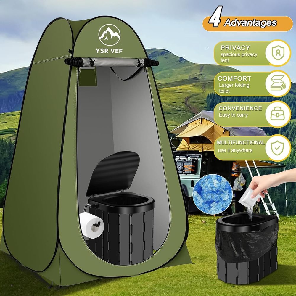 طقم مرحاض متنقل، مرحاض للتخييم - مراجعة Outdoor Camping Bag وسعره