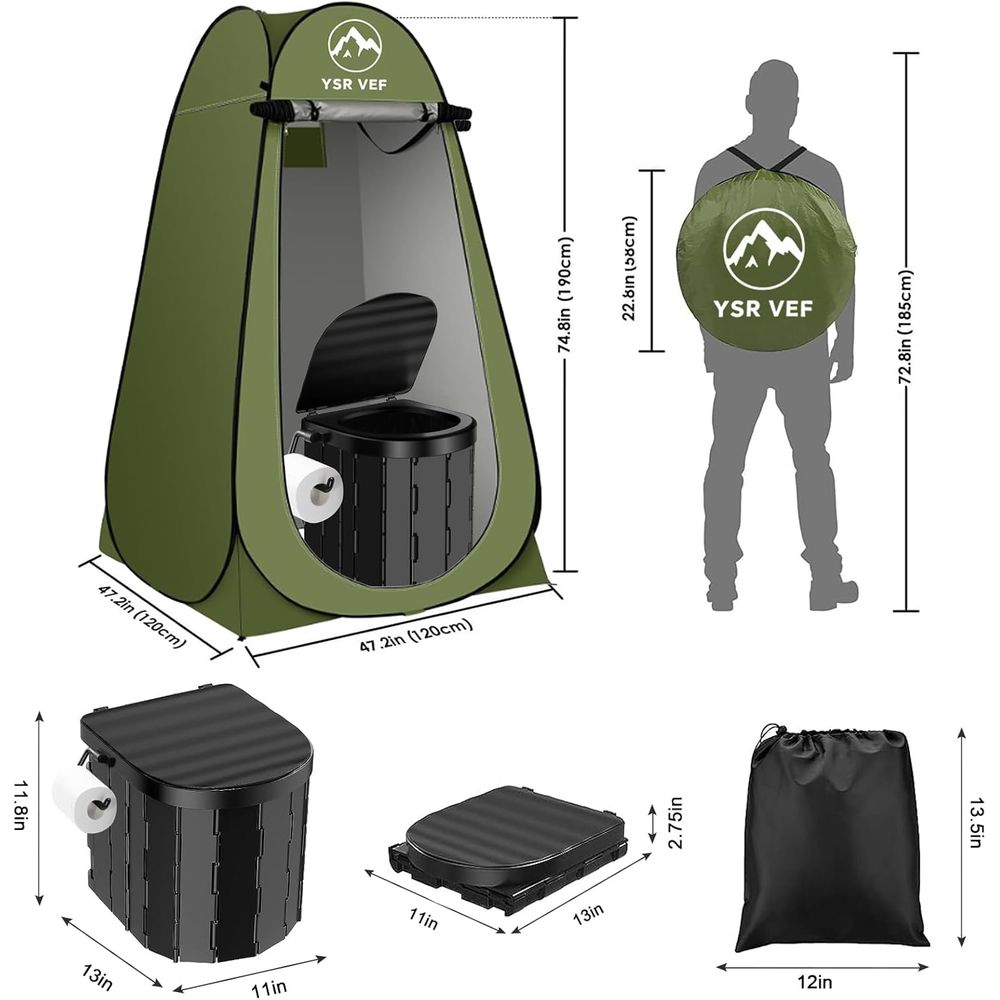 طقم مرحاض متنقل، مرحاض للتخييم - مراجعة Outdoor Camping Bag وسعره
