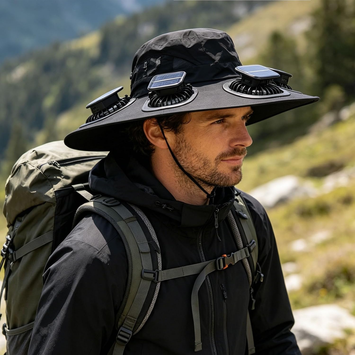 قبعة شمسية مزودة بـ 6 مراوح تع - مراجعة Outdoor Camping Hat وسعره