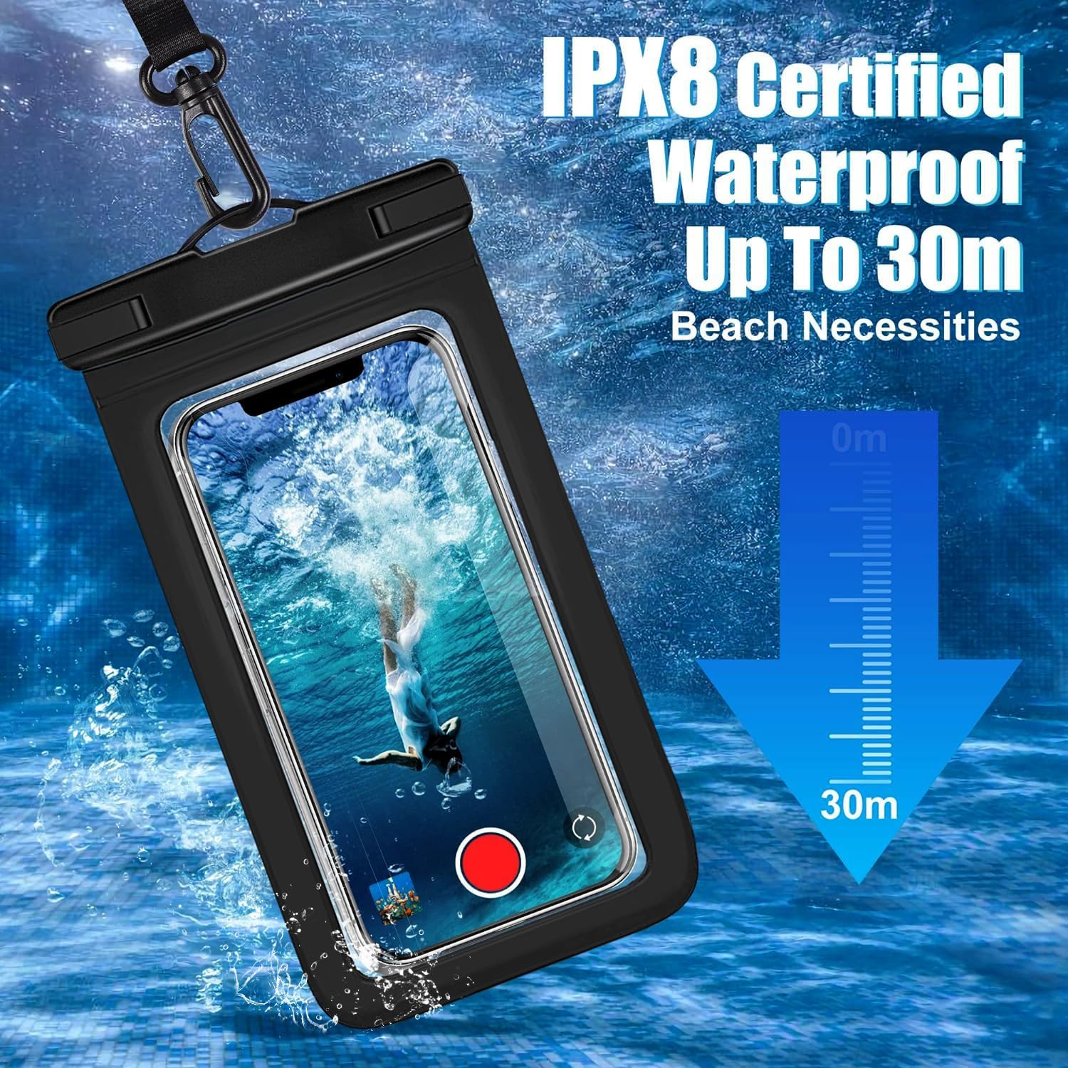 حقيبة هاتف مقاومة للماء IPX8 م - مراجعة Outdoor Camping Bag وسعره