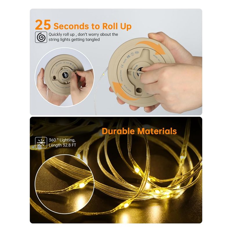 مصباح تخييم خارجي A36T-2-في-1  - مراجعة Outdoor Camping Lights String وسعره