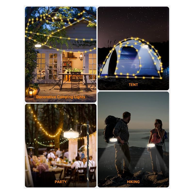 مصباح تخييم خارجي A36T-2-في-1  - مراجعة Outdoor Camping Lights String وسعره