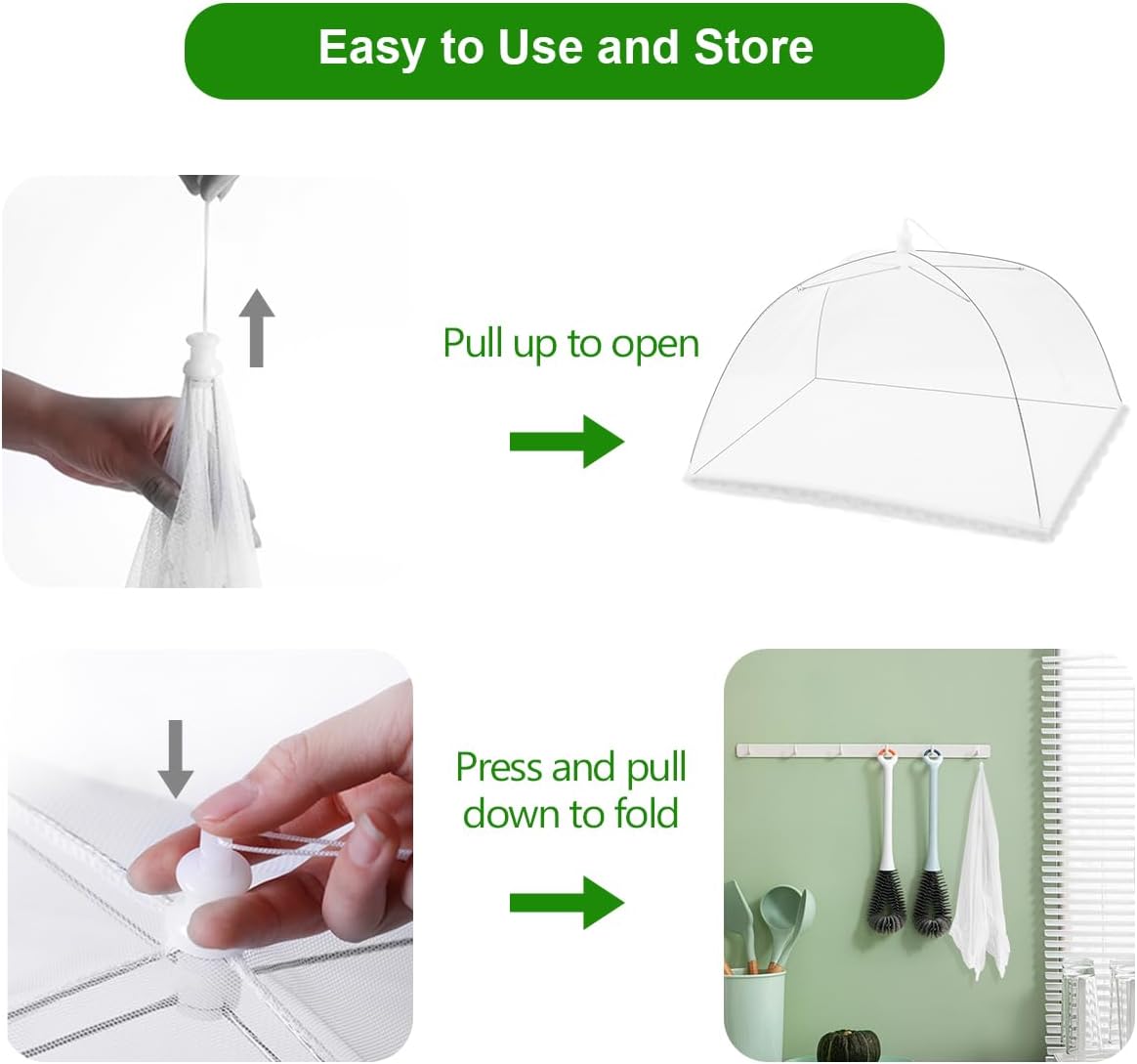 (6 قطع) أغطية طعام شبكية على ش - مراجعة Outdoor Camping Umbrella وسعره
