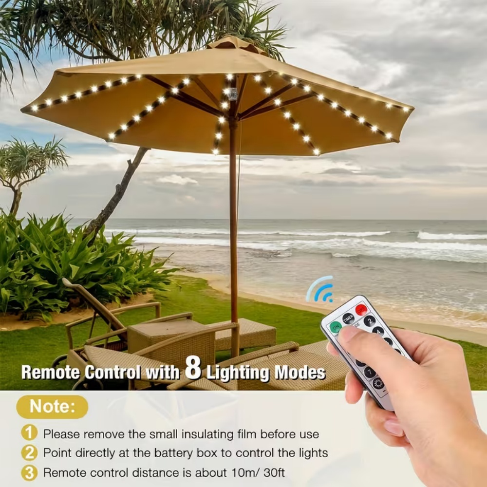 مصباح مظلة خارجي لاسلكي مع 104 - مراجعة Outdoor Camping Umbrella وسعره