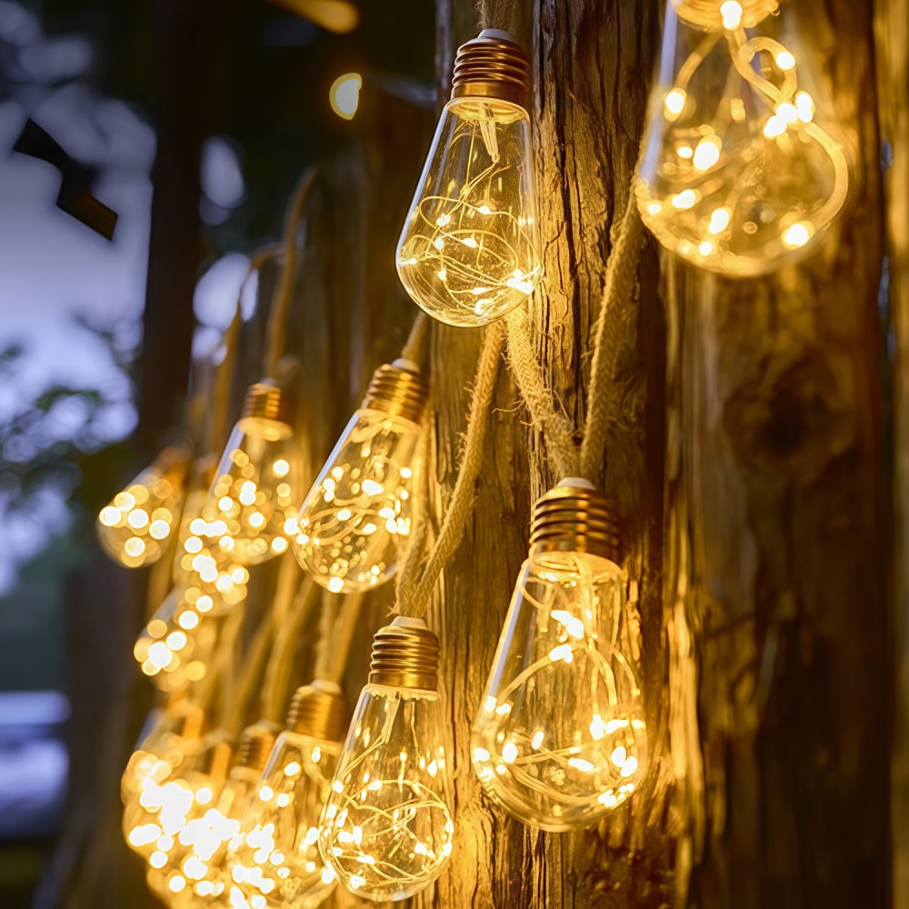 سلسلة إضاءة شمسية خارجية بـ 10 - مراجعة Outdoor Camping Lights String وسعره