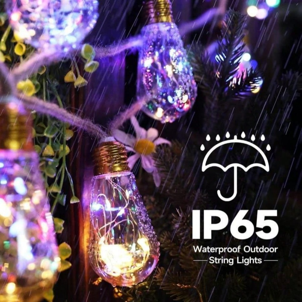 سلسلة إضاءة شمسية خارجية بـ 10 - مراجعة Outdoor Camping Lights String وسعره