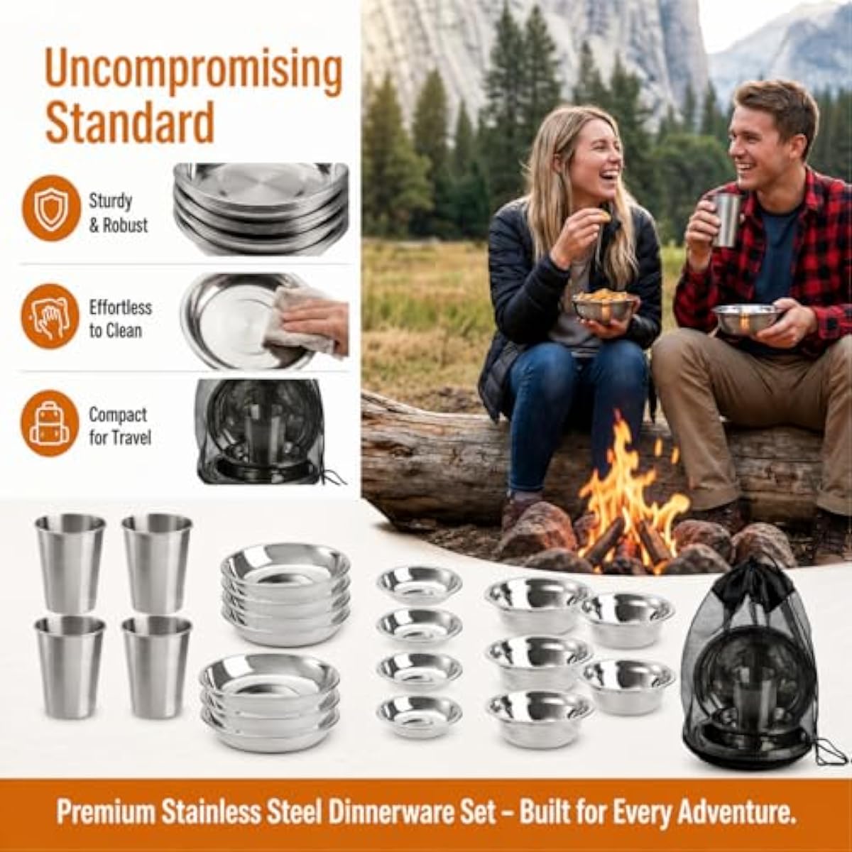 طقم طعام خارجي مكون من 26 قطعة - مراجعة Outdoor Camping Dining Set وسعره