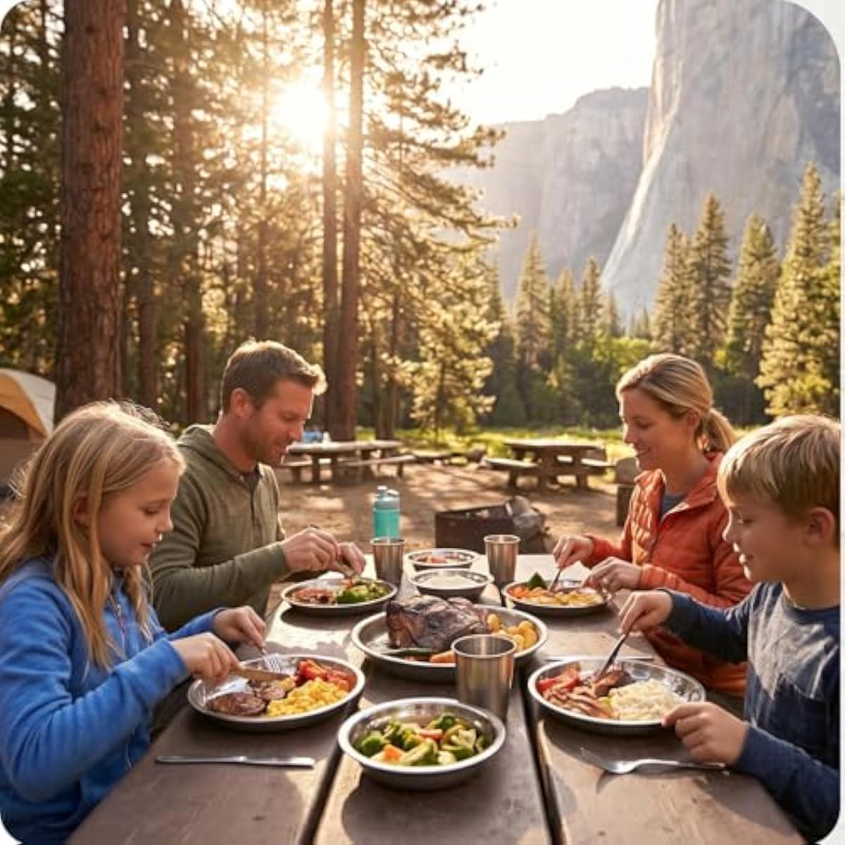 طقم طعام خارجي مكون من 26 قطعة - مراجعة Outdoor Camping Dining Set وسعره