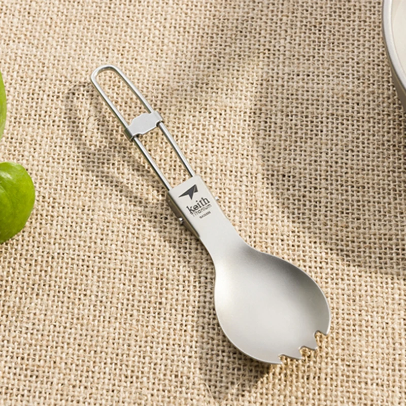 Keith Titanium Spork بمقبض قاب - مراجعة Outdoor Camping Dining Set وسعره