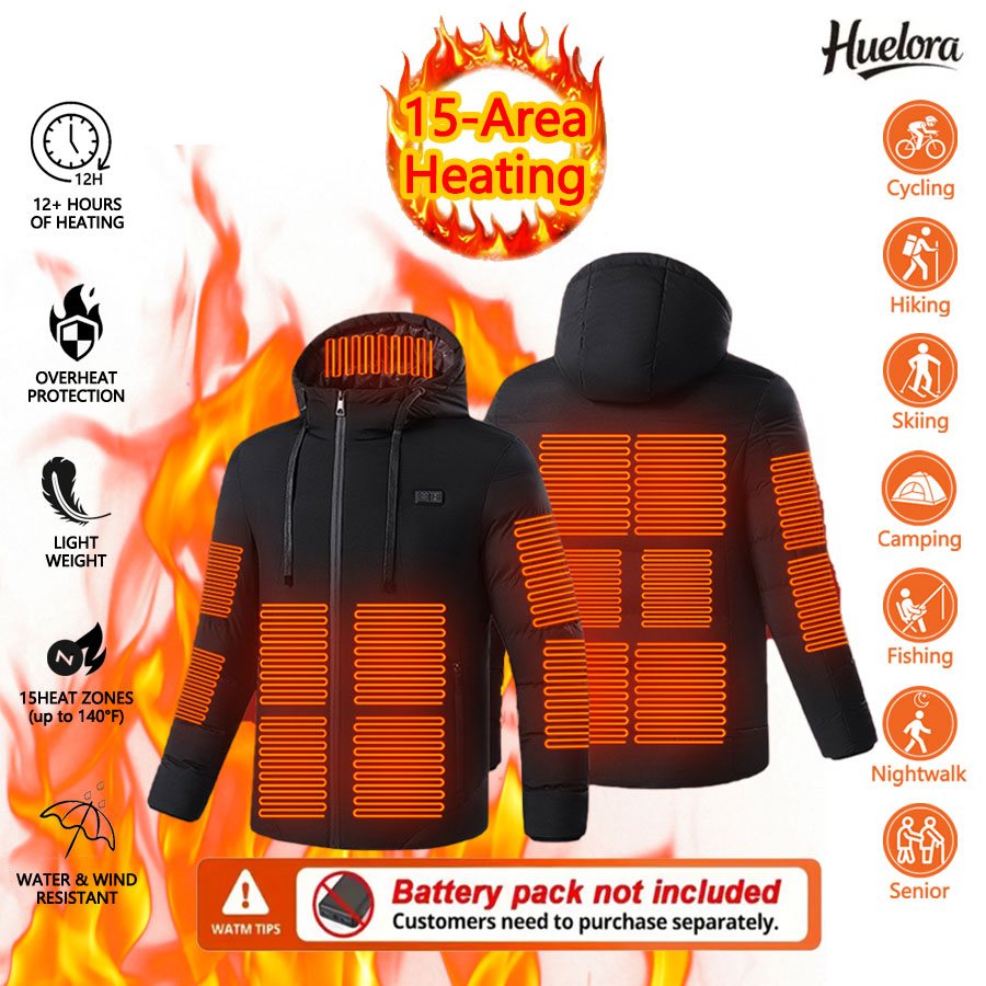 Huelora 11 منطقة سترة ساخنة ال - مراجعة Outdoor Camping Jacket وسعره