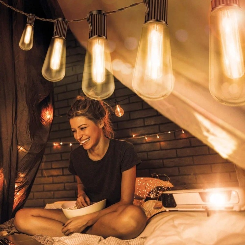 أضواء LED شمسية خارجية على شكل - مراجعة Outdoor Camping Lights String وسعره